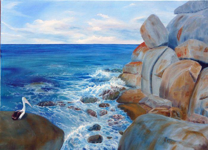 Wilson Prom Tongue Point Original Seascape Oil Painting for sale by Australian artist Garry Purcell