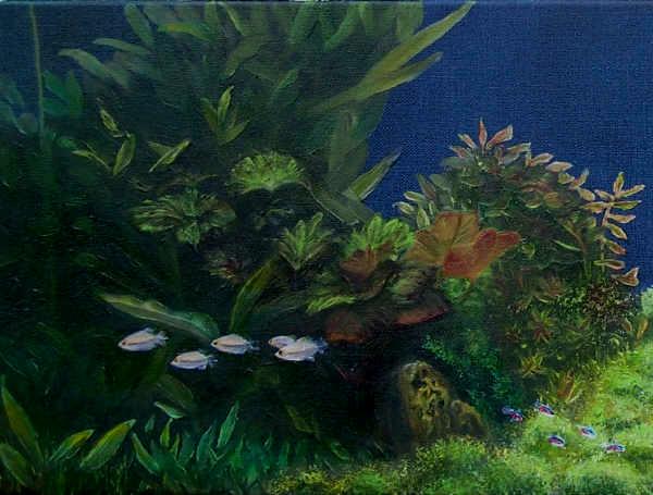 Aquarium Left Close Up Oil Painting Commission Artist Garry Purcell