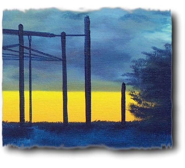 Endeavour Hills Playground Sunset Oil Painting Close Up