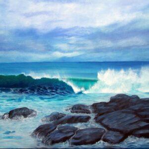 Flinders Blow Hole Rocks - Original Seascape Oil Painting by Artist Garry Purcell