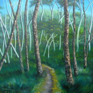 Lysterfield Lake Walking Track Original Oil Painting by Artist Garry Purcell