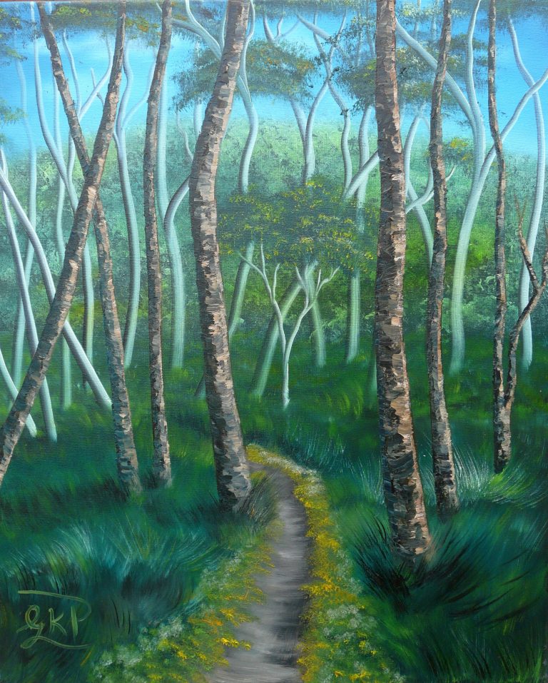 Lysterfield Lake Walking Track – original landscape oil painting for sale