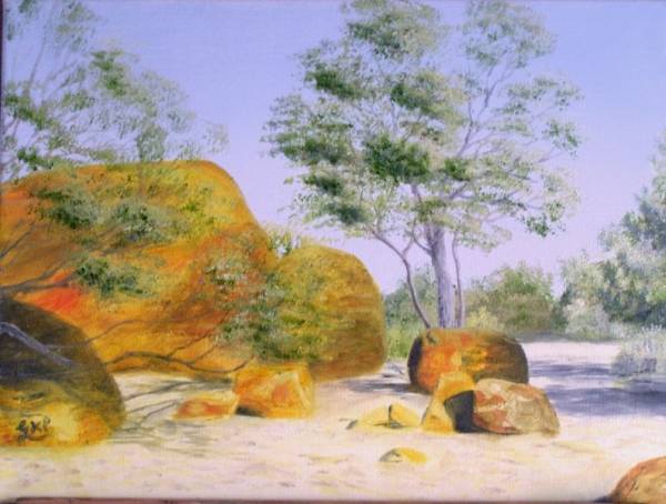 Mt Magnet, Western Australia, Australian Outback Landscape Oil Painting by Garry Purcell