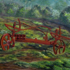 Old Farm Machinery Churchill Island, Victoria Australia Oil Painting by Artist Garry Purcell