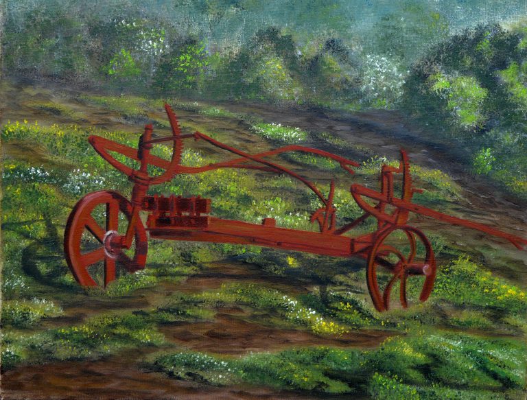 Old Farm Machinery Churchill Island, Victoria Australia Oil Painting by Artist Garry Purcell