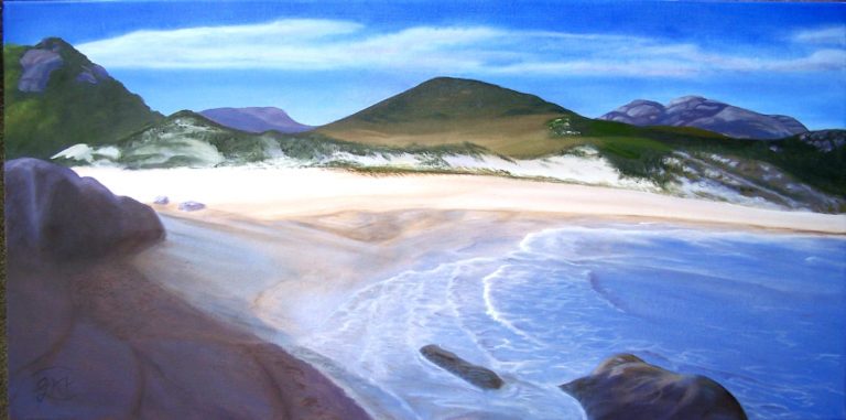 Tidal River Mouth at Wilsons Promontory, Victoria Original Oil Painting by Australian artist Garry Purcell