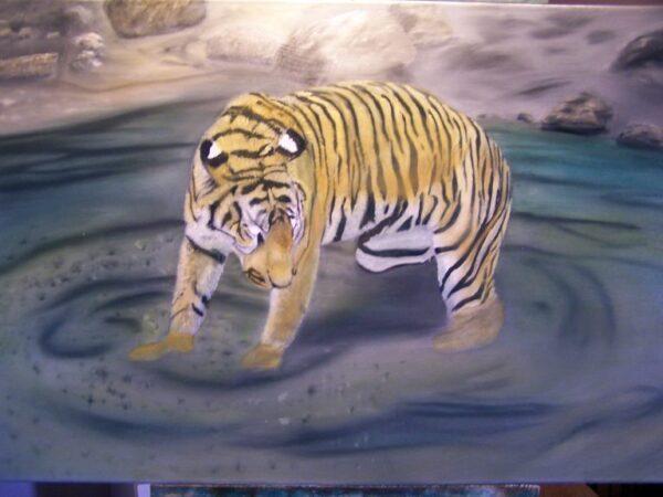 Ramalon the Sumatran Tiger Oil Painting Demo Part 002