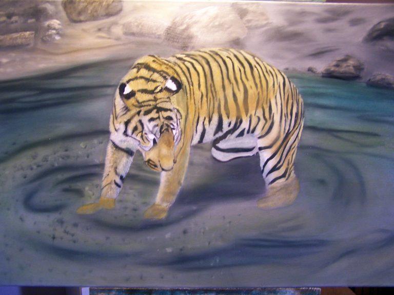 Ramalon the Sumatran Tiger Oil Painting Demo Part 002