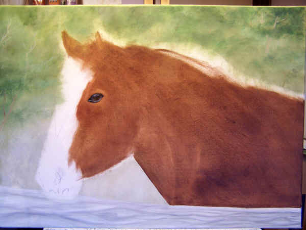 Draught Horse from Churchill Island Oil Painting Demo 004
