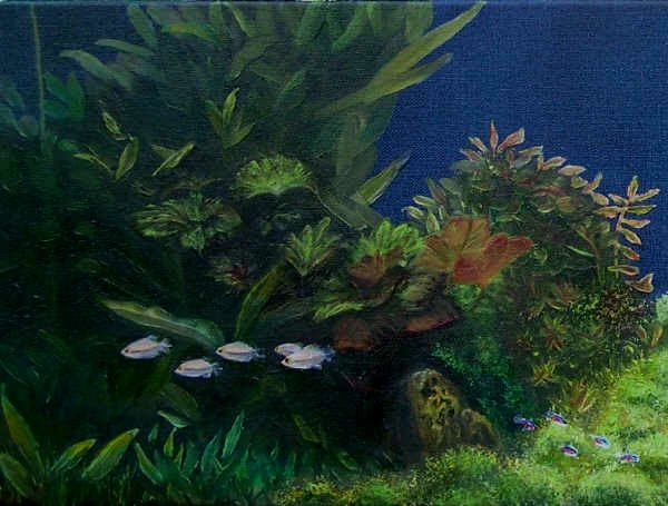 Aquarium Left Close Up Oil Painting Commission Artist Garry Purcell