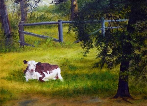 Resting Cow Original Oil Painting by Artist Garry Purcell