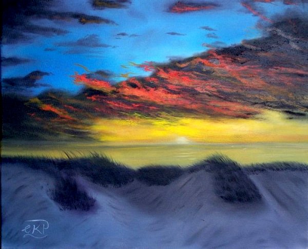 Sunset Dreaming Seascape Sunset Oil Painting for sale by Australian artist Garry Purcell