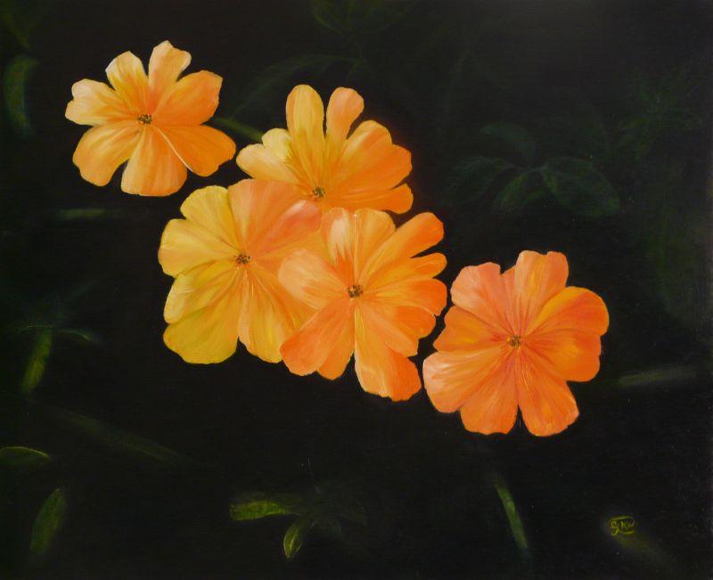 Yellow Flowers Floral Oil Painting for sale by Artist Garry Purcell